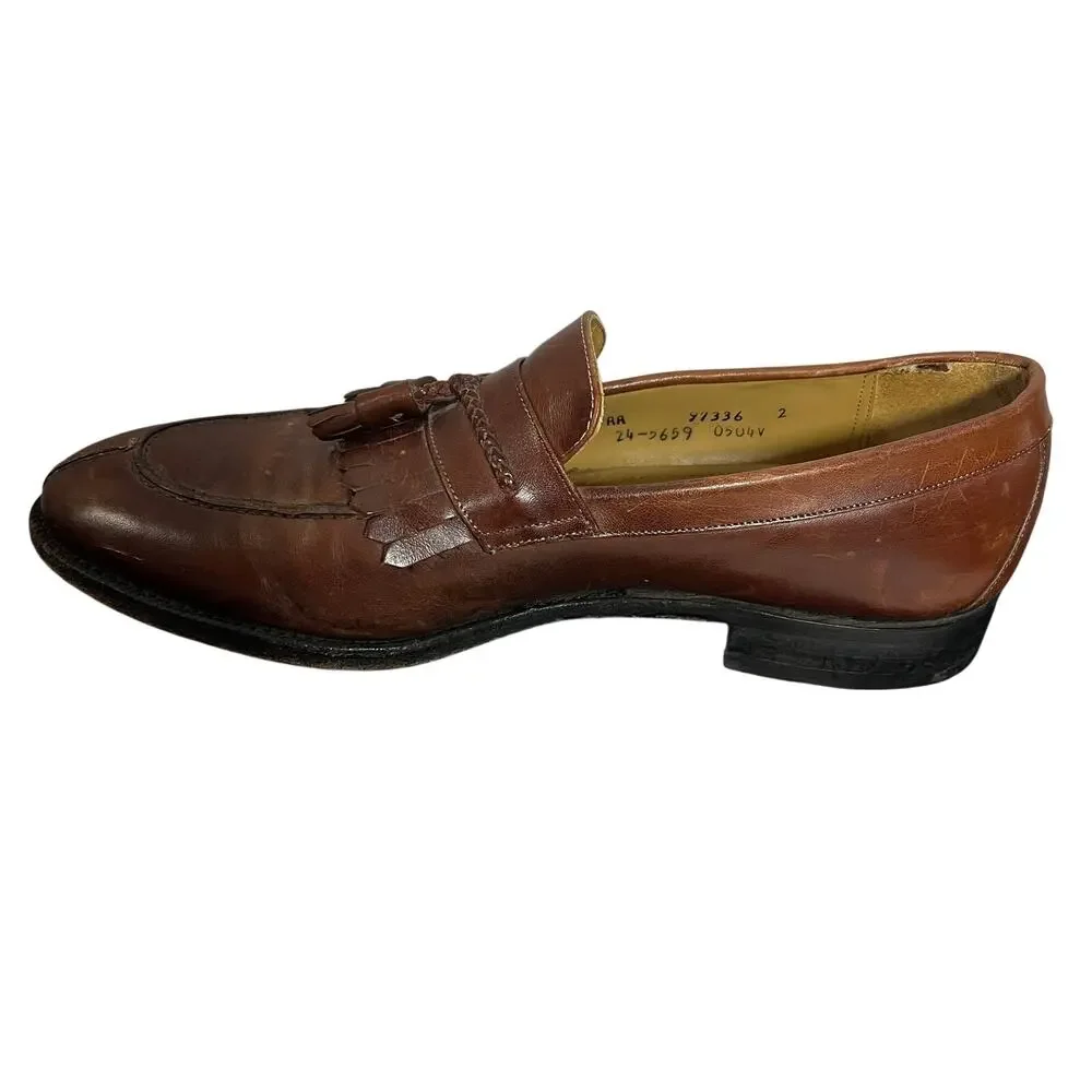 Johnston & Murphy‎ Loafers 11.5 Tasseled Brown Leather Vibram